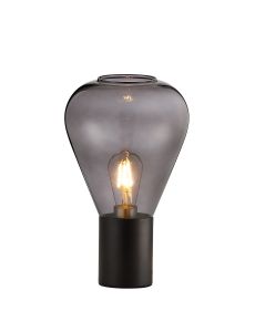 Odeyscene Narrow Table Lamp, 1 x E27, Satin Black/Inky Black Glass