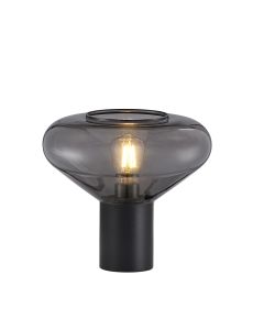 Odeyscene Wide Table Lamp, 1 x E27, Satin Black/Inky Black Glass