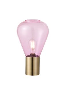 Odeyscene Narrow Table Lamp, 1 x E27, Antique Brass/Lilac Glass