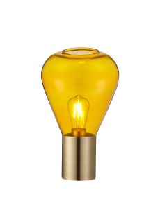 Odeyscene Narrow Table Lamp, 1 x E27, Antique Brass/Yellow Glass