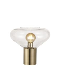 Odeyscene Wide Table Lamp, 1 x E27, Antique Brass/Clear Glass