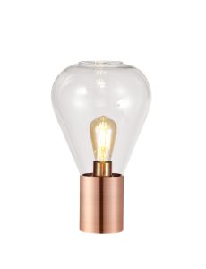 Odeyscene Narrow Table Lamp, 1 x E27, Antique Copper/Clear Glass