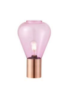 Odeyscene Narrow Table Lamp, 1 x E27, Antique Copper/Lilac Glass