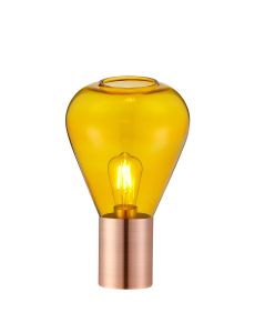 Odeyscene Narrow Table Lamp, 1 x E27, Antique Copper/Yellow Glass