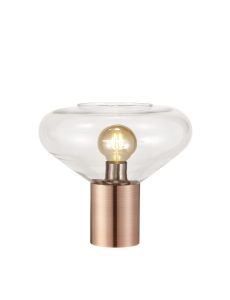 Odeyscene Wide Table Lamp, 1 x E27, Antique Copper/Clear Glass