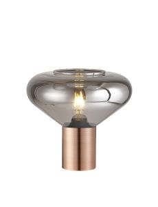 Odeyscene Wide Table Lamp, 1 x E27, Antique Copper/Smoke Plated Glass