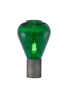 Odeyscene Narrow Table Lamp, 1 x E27, Pewter/Bottle Green Glass