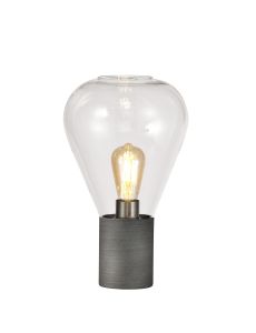 Odeyscene Narrow Table Lamp, 1 x E27, Pewter/Clear Glass