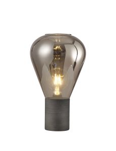 Odeyscene Narrow Table Lamp, 1 x E27, Pewter/Smoke Plated Glass