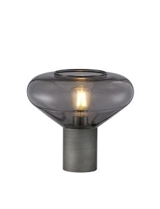 Odeyscene Wide Table Lamp, 1 x E27, Pewter/Inky Black Glass