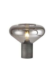 Odeyscene Wide Table Lamp, 1 x E27, Pewter/Smoke Plated Glass