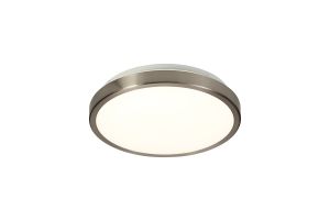 Ortaggio Ceiling, 1 x 12W LED, 4000K, 3-Step-Dimmable, 565lm, IP44, Satin Nickel/White, 3yrs Warranty