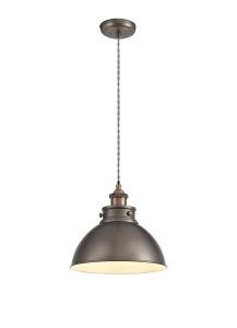 Ottoerba 25cm Medium Pendant, 1 x E27, Antique Silver/Copper/White