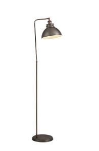 Corduf Adjustable Floor Lamp, 1 x E27, Antique Silver/Copper/White