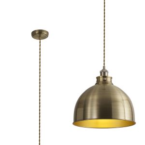 Ottoerba 33cm Large Pendant, 1 x E27, Satin Nickel / Antique Brass / Gold