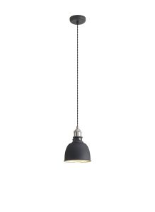 Ottoerba 16cm Small Pendant, 1 x E27, Graphite / Satin Nickel / Silver