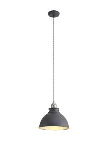 Ottoerba 25cm Medium Pendant, 1 x E27, Graphite / Satin Nickel / Silver