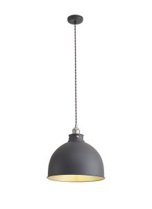 Ottoerba 33cm Large Pendant, 1 x E27, Graphite / Satin Nickel / Silver