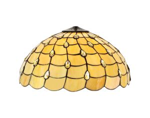 Pacemenu Tiffany 50cm Non-electric Shade Suitable For Pendant/Ceiling/Table Lamp, Beige/Clear Crystal