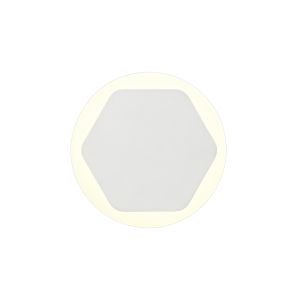 Palermo Magnetic Base Wall Lamp, 12W LED 3000K 498lm, 15/19cm Horizontal Hexagonal Centre, Sand White/Round Acrylic Frosted Diffuser