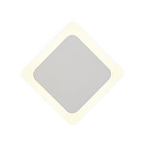 Palermo Magnetic Base Wall Lamp, 12W LED 3000K 498lm, 15/19cm Diamond Centre, Sand White/Acrylic Frosted Diffuser
