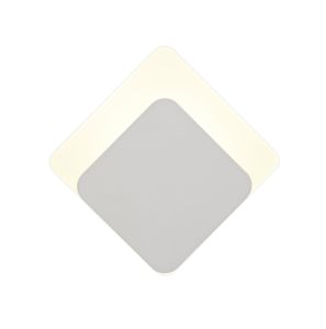 Palermo Magnetic Base Wall Lamp, 12W LED 3000K 498lm, 15/19cm Diamond Bottom Offset, Sand White/Acrylic Frosted Diffuser