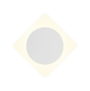 Palermo Magnetic Base Wall Lamp, 12W LED 3000K 498lm, 15cm Round 19cm Diamond Centre, Sand White/Acrylic Frosted Diffuser