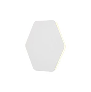 Palermo Magnetic Base Wall Lamp, 12W LED 3000K 498lm, 20/19cm Horizontal Hexagonal Centre, Sand White/Acrylic Frosted Diffuser
