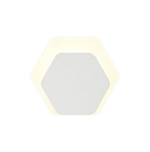 Palermo Magnetic Base Wall Lamp, 12W LED 3000K 498lm, 15/19cm Horizontal Hexagonal Bottom Offset, Sand White/Acrylic Frosted Diffuser