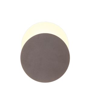 Palermo Magnetic Base Wall Lamp, 12W LED 3000K 498lm, 20/19cm Round Bottom Offset, Coffee/Acrylic Frosted Diffuser