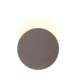 Palermo Magnetic Base Wall Lamp, 12W LED 3000K 498lm, 20/19cm Round Bottom Offset, Coffee/Acrylic Frosted Diffuser