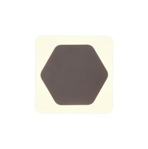 Palermo Magnetic Base Wall Lamp, 12W LED 3000K 498lm, 15cm Horizontal Hexagonal 19cm Square Centre, Coffee/Acrylic Frosted Diffuser