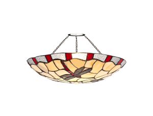 Palomino 35cm Tiffany Non-electric Uplighter Shade, Red/Cmozarella/Clear Crystal