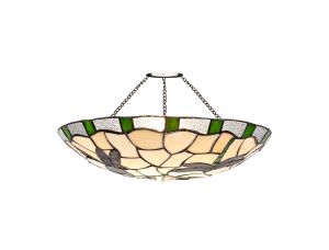 Palomino 35cm Tiffany Non-electric Uplighter Shade, Green/Cream/Clear Crystal