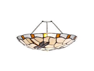 Palomino 35cm Tiffany Non-electric Uplighter Shade, Amber/Cream/Clear Crystal