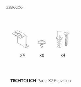 Panel X2 Ecovision Suface Mount Kit 2 "Z" type: "Z" type sheet ironx4pcs, M3x7 screwx8pcs, screw anchorx4pcs, M4x25 screwx4pcs