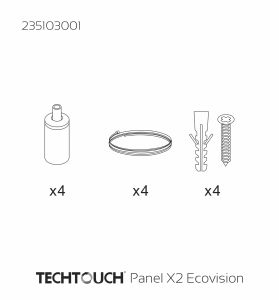 Panel X2 Ecovision Suspension Kit, M3x7 screwx8pcs, Galvanized wirex4pcs, connector,screw anchor, M4x25 screwx4pcs