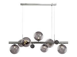 Parmingiano Linear Pendant , 7 x G9, Polished Chrome, Smoked Glass