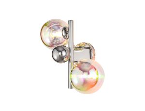 Nu Marlborough Double Wall Light. Polished Chrome / Iridescent Finish.