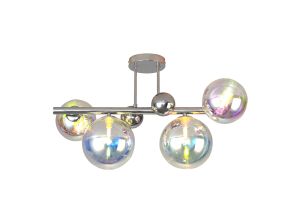 Nu Marlborough 4 Light Semi Flush Pendant. Polished Chrome / Iridescent Finish.
