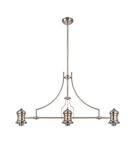 Peninaro (FRAME ONLY) Linear Multi Height Pendant, 3 x E27, Polished Nickel