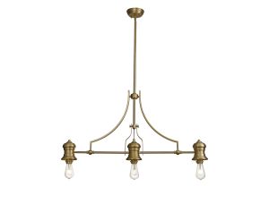 Peninaro (FRAME ONLY) Linear Multi Height Pendant, 3 x E27, Satin Gold