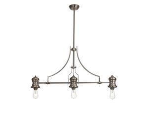 Peninaro (FRAME ONLY) Linear Multi Height Pendant, 3 x E27, Satin Nickel