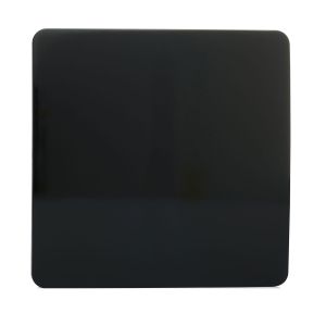 Trendi, Artistic Modern 1 Gang Blanking Plate Gloss Black Finish, BRITISH MADE, (25mm Back Box Required), 5yrs Warranty