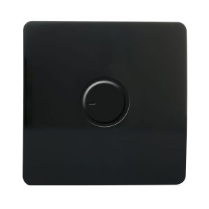 Trendi, Artistic Modern 1 Gang 1 Way Dimmer Switch, 200W (NOT LED) Gloss Black Finish, BRITISH MADE, (35mm Back Box), 5yrs Warranty