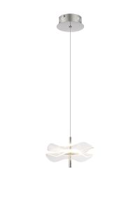 Biham 20cm Pendant, 1 x 6W LED, 4000K, 460lm, Polished Chrome, 3yrs Warranty
