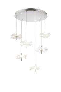 Biham 67cm Round Pendant, 6 x 6W LED, 4000K, 2800lm, Polished Chrome, 3yrs Warranty