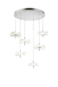 Biham Round Pendant, 6 x 6W LED, 4000K, 2800lm, Polished Chrome, 3yrs Warranty