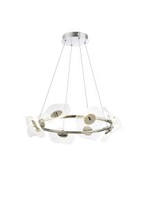 Biham 70cm Ring Pendant, 8 x 6W LED, 4000K ,3700lm, Polished Chrome, 3yrs Warranty