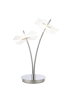 Biham Table Lamp, 2 x 6W LED, 4000K, 920lm, Polished Chrome, 3yrs Warranty